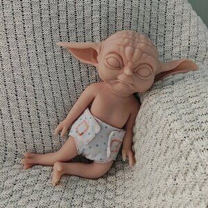 34cm Cute Elf Doll Adorable Platinum Silicone Reborn Baby Girl Doll ​Unpainted